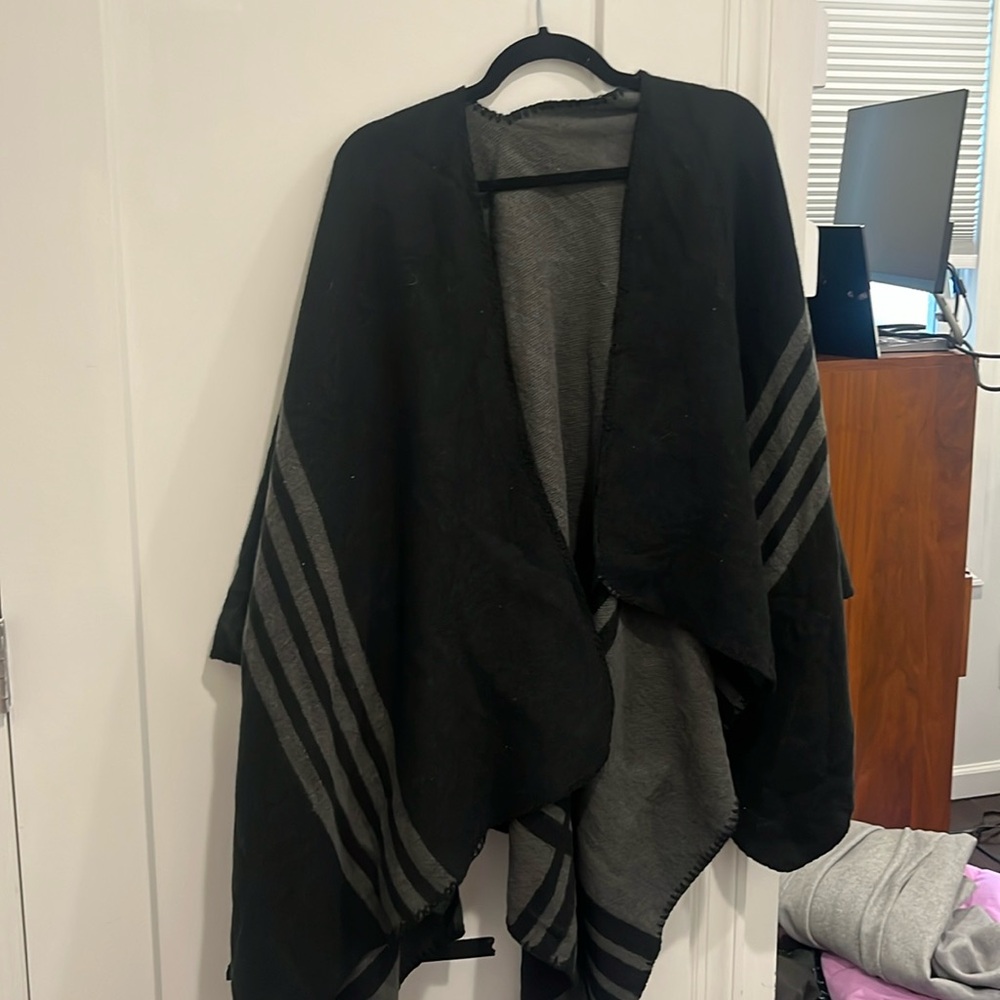 Winter poncho/ head scarf. Reversible, soft.